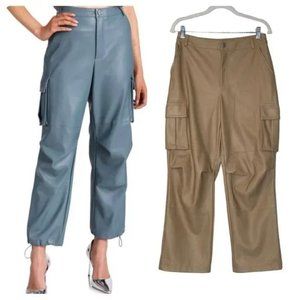 NEW 7 for All Mankind faux leather high waist cargo pants Medium NWT woman